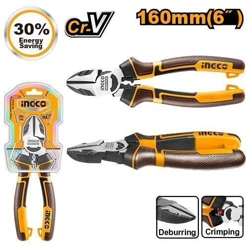 Foto 2 de Alicate de Corte Diagonal Profesional INGCO 160mm (6″) – 30% Más de Fuerza – Ace