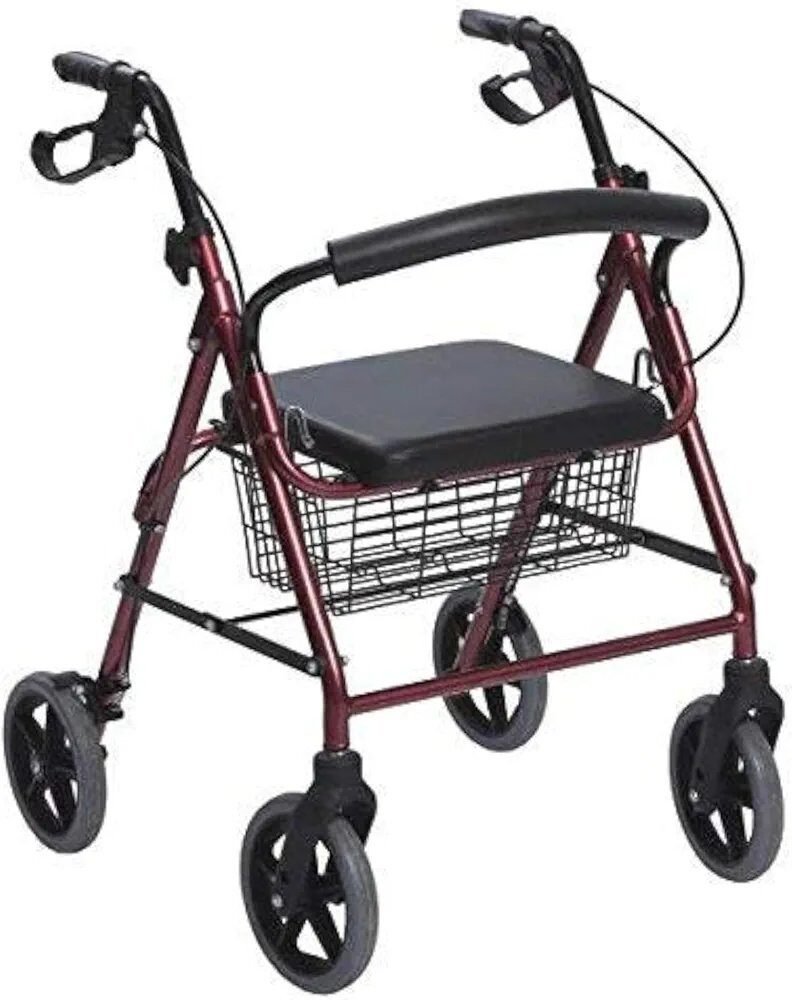 Andador de Aluminio Plegable Rojo 4 Ruedas - Andador Para Ancianos en Riobamba, Chimborazo