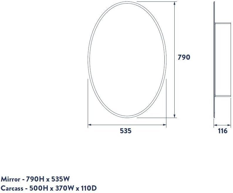 Foto 4 de Armario de aluminio ovalado de 1 puerta, 53,5 x 78,5 cm