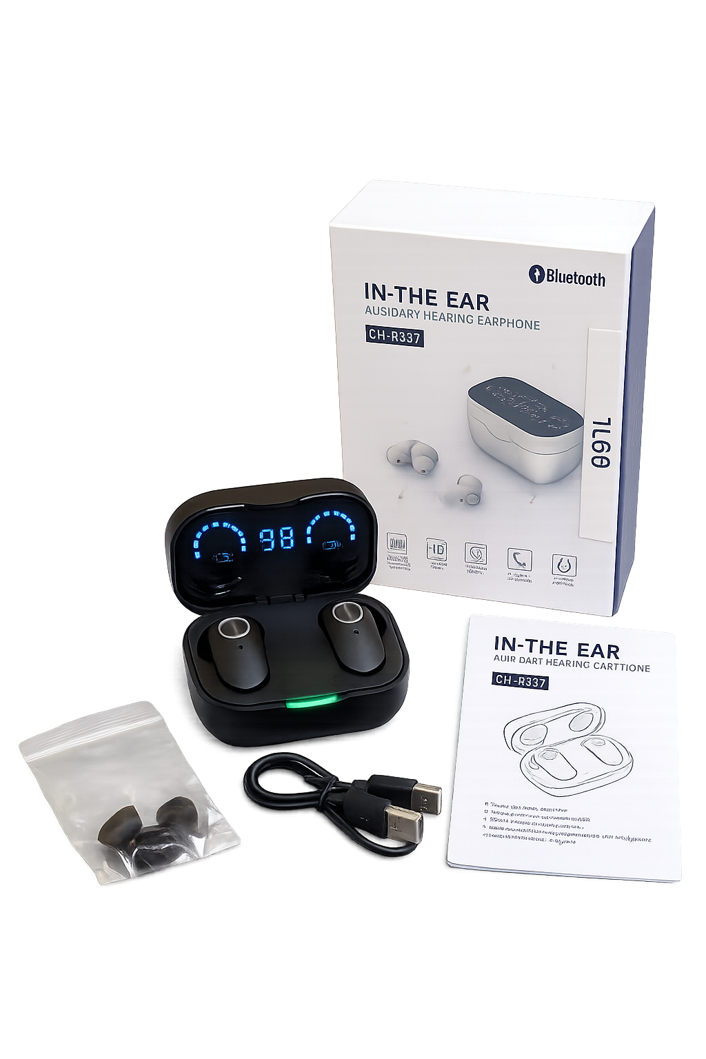 Audífonos amplificadores CH-R337 Bluetooth 5.3 con estuche de carga en Riobamba, Chimborazo