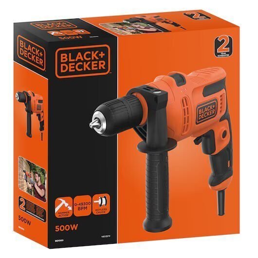 Foto 7 de BLACK+DECKER Taladro percutor eléctrico 500W BEH200-QS
