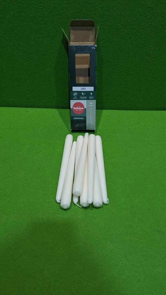 Foto 6 de Bolsius Velas cónicas Blanco 8 unidades