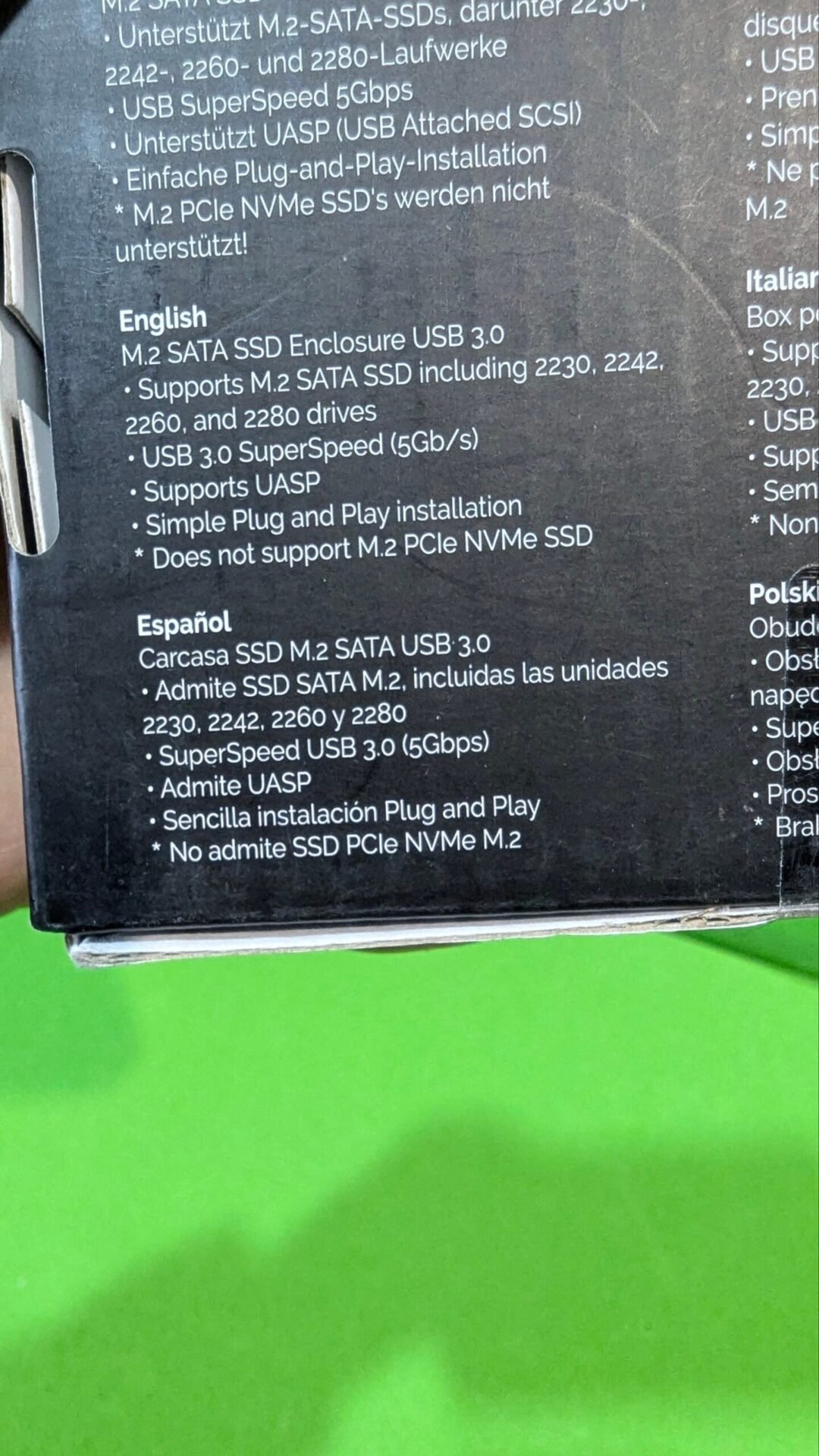 Foto 10 de Conceptronic DDE03G – Carcasa para Disco Duro SSD M.2/USB3.0 SATA