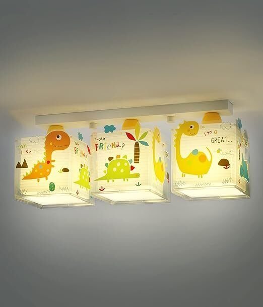 Dalber Lámpara infantil Plafón de techo 3 Luces Dinos Dinosaurios Multicolor en Riobamba, Chimborazo