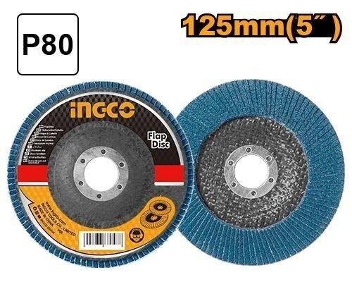 Discos de Láminas INGCO 125mm P80 - Óxido de Circonio para Acero Inoxidable en Riobamba, Chimborazo