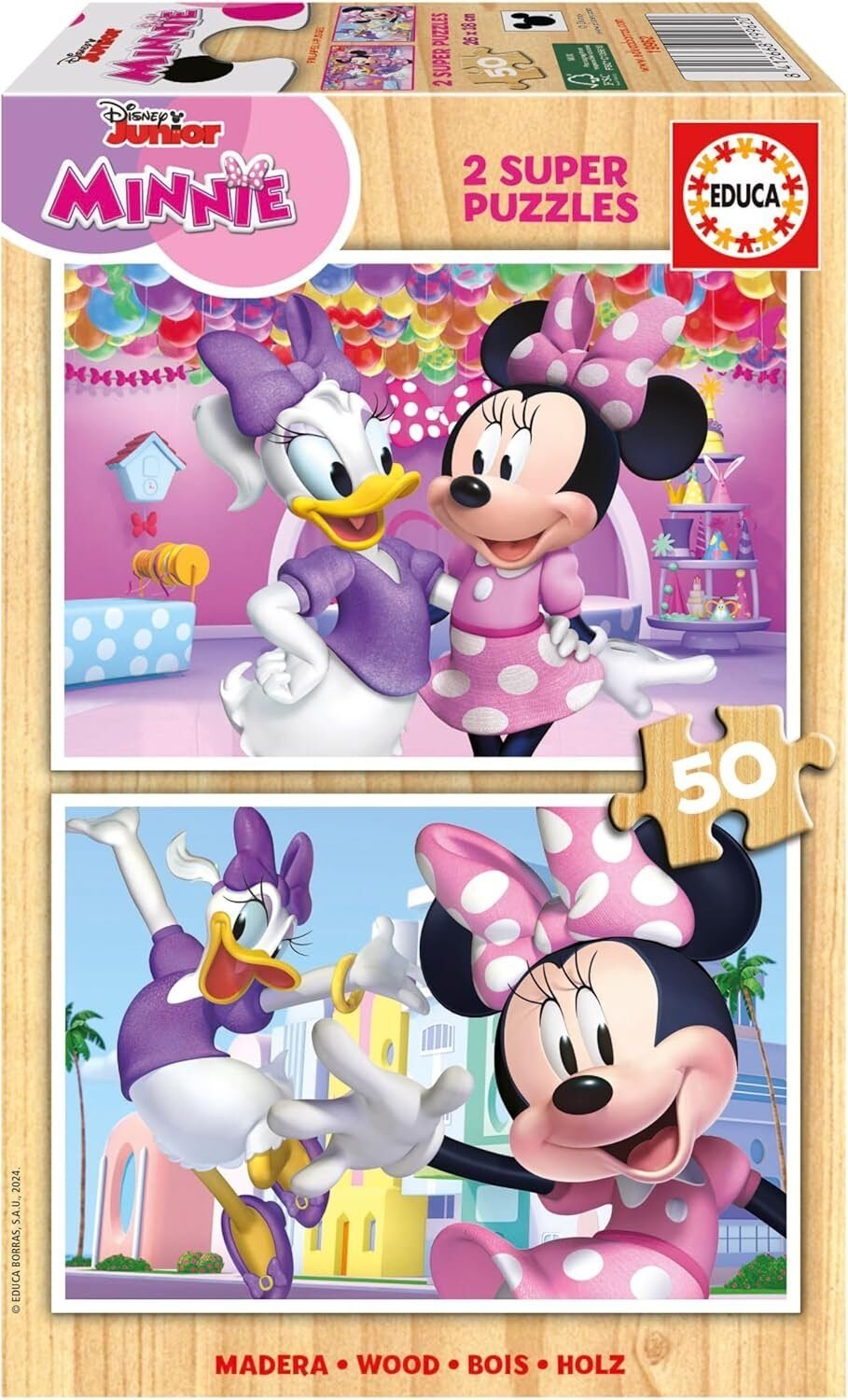 Educa - Minnie | Set de 2 Puzzles Infantiles de Madera con 50 Piezas en Riobamba, Chimborazo