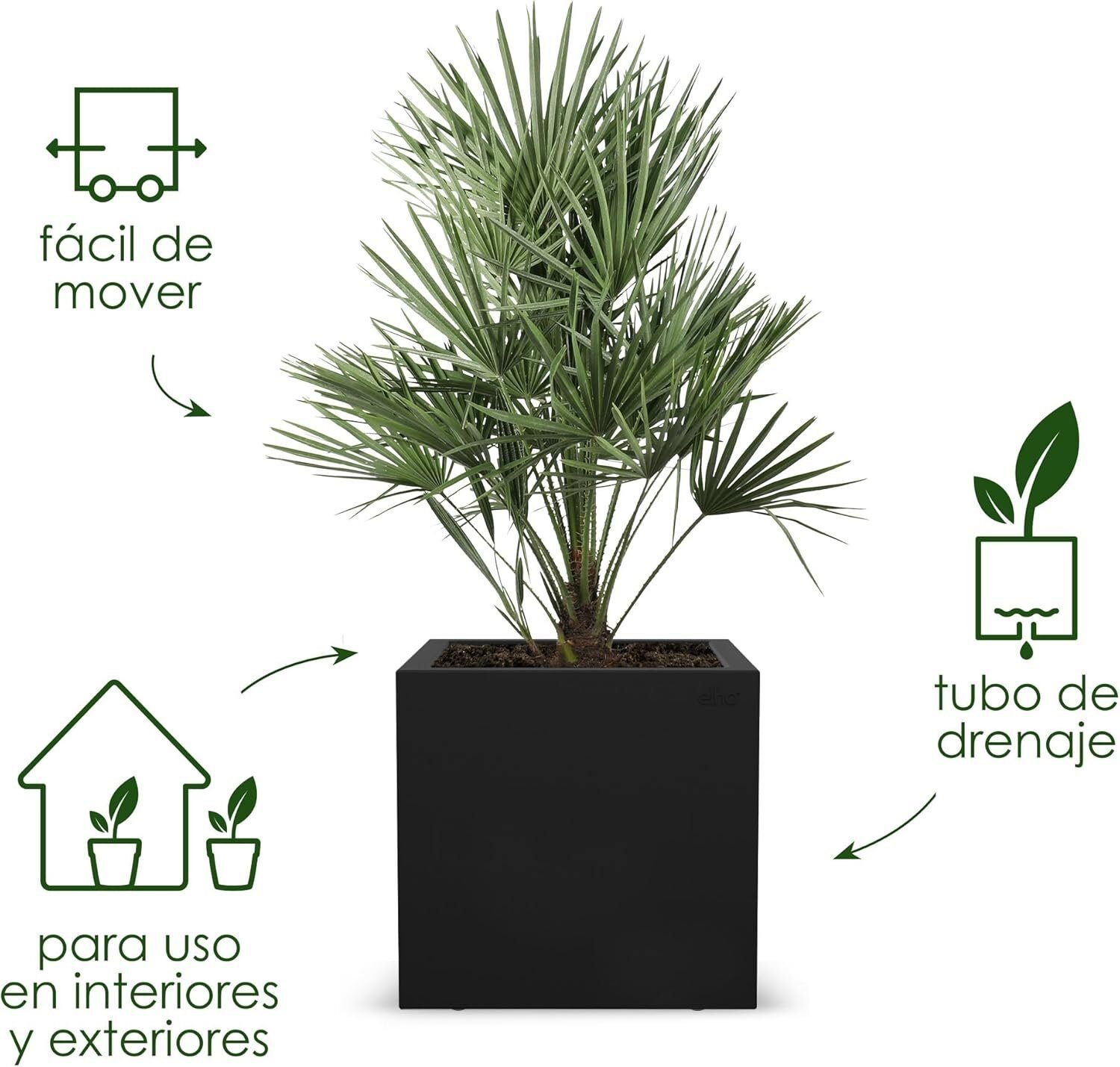 Elho Vivo Next Square 40 - Jardinera por Interior y Exterior en Riobamba, Chimborazo
