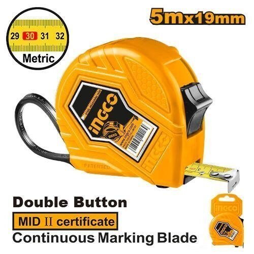 Flexómetro INGCO Basic 5m x 19mm - Certificado Precisión MID II - Lectura Métric en Riobamba, Chimborazo