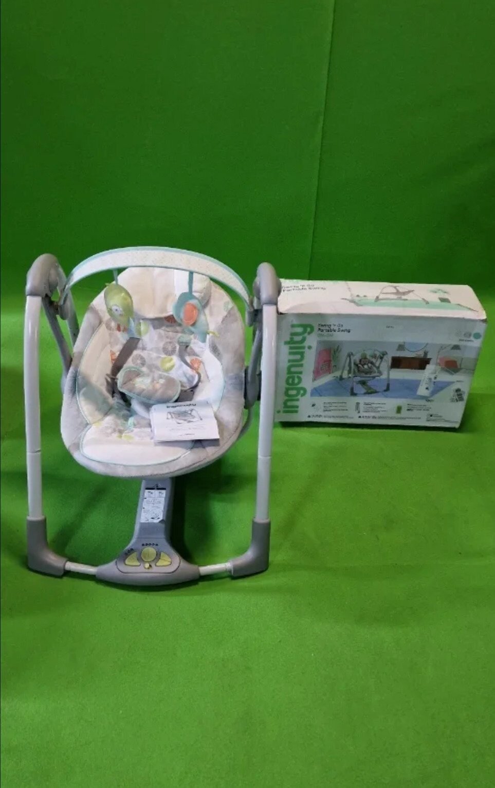 Foto 2 de Ingenuity, Columpio Compacto Plegable Hugs & Hoots, hasta 9 kg