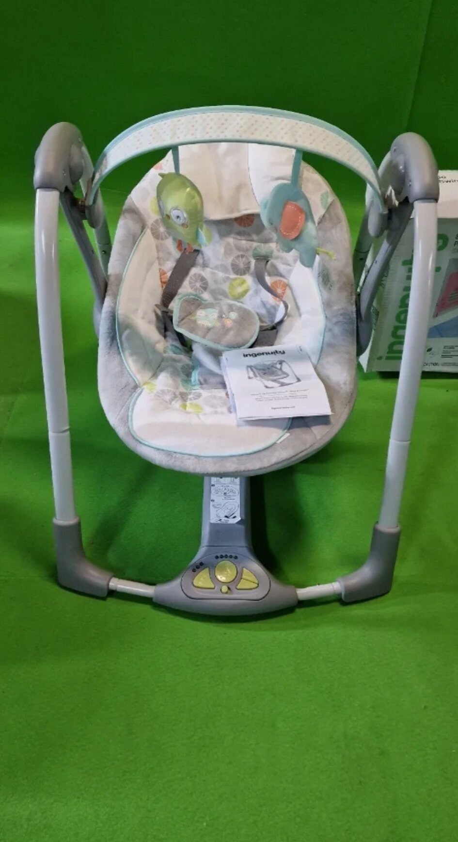 Foto 4 de Ingenuity, Columpio Compacto Plegable Hugs & Hoots, hasta 9 kg