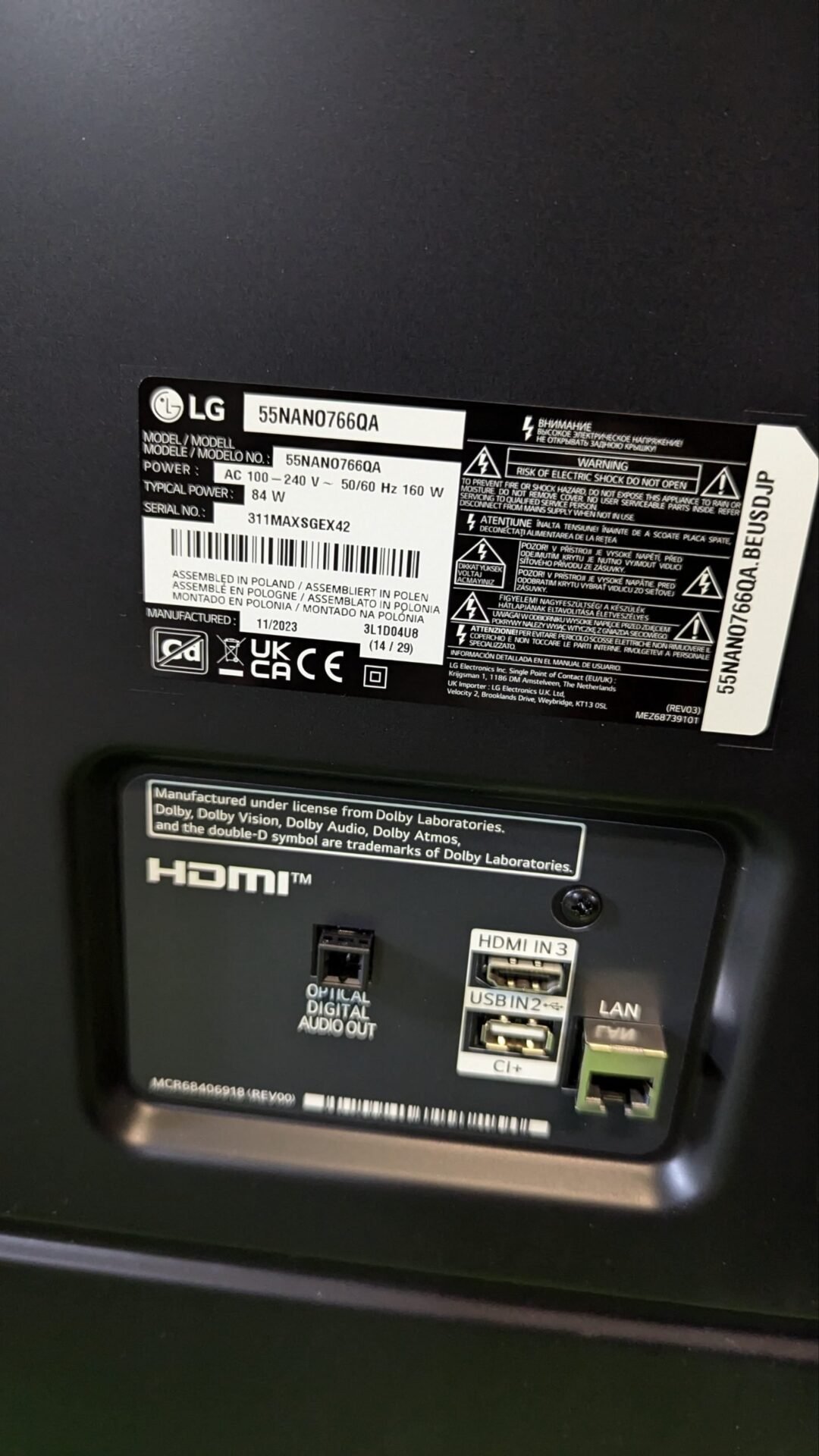 Foto 4 de LG Televisor 55NANO766QA para REPUESTO