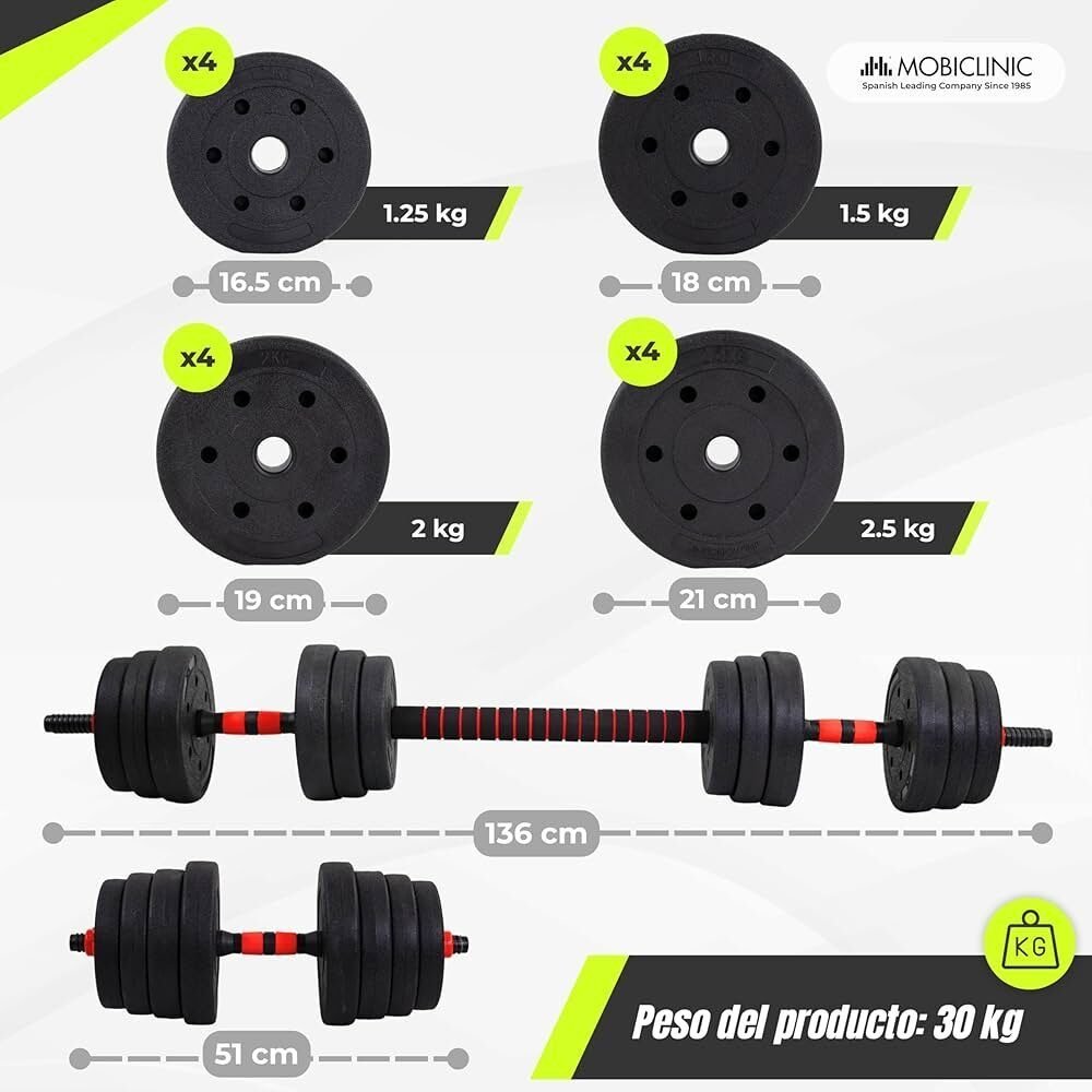 Foto 2 de Mobiclinic®, Mancuernas ajustables 30 kg