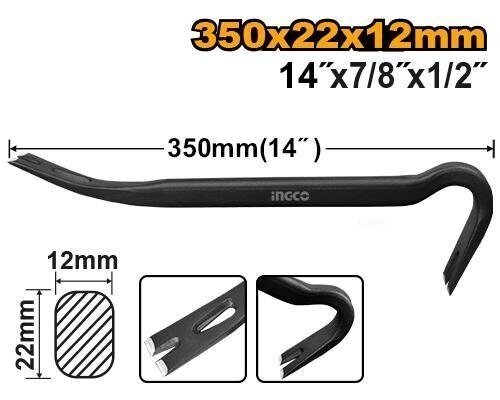 Palanca Desencofradora Pata de Cabra INGCO 35cm - Acero Forjado Trilobular en Riobamba, Chimborazo