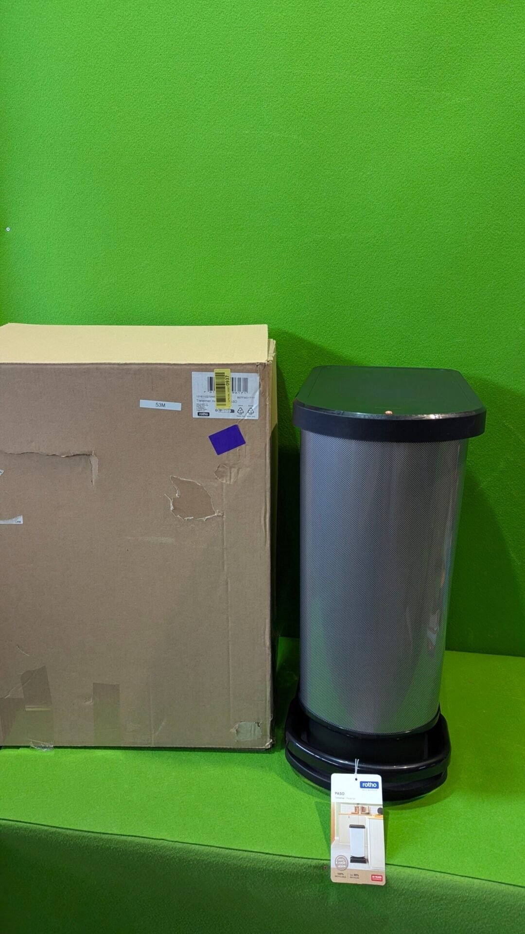 Foto 2 de Rotho Basurero Paso de 50 litros para separación de residuos con tapa y pedal