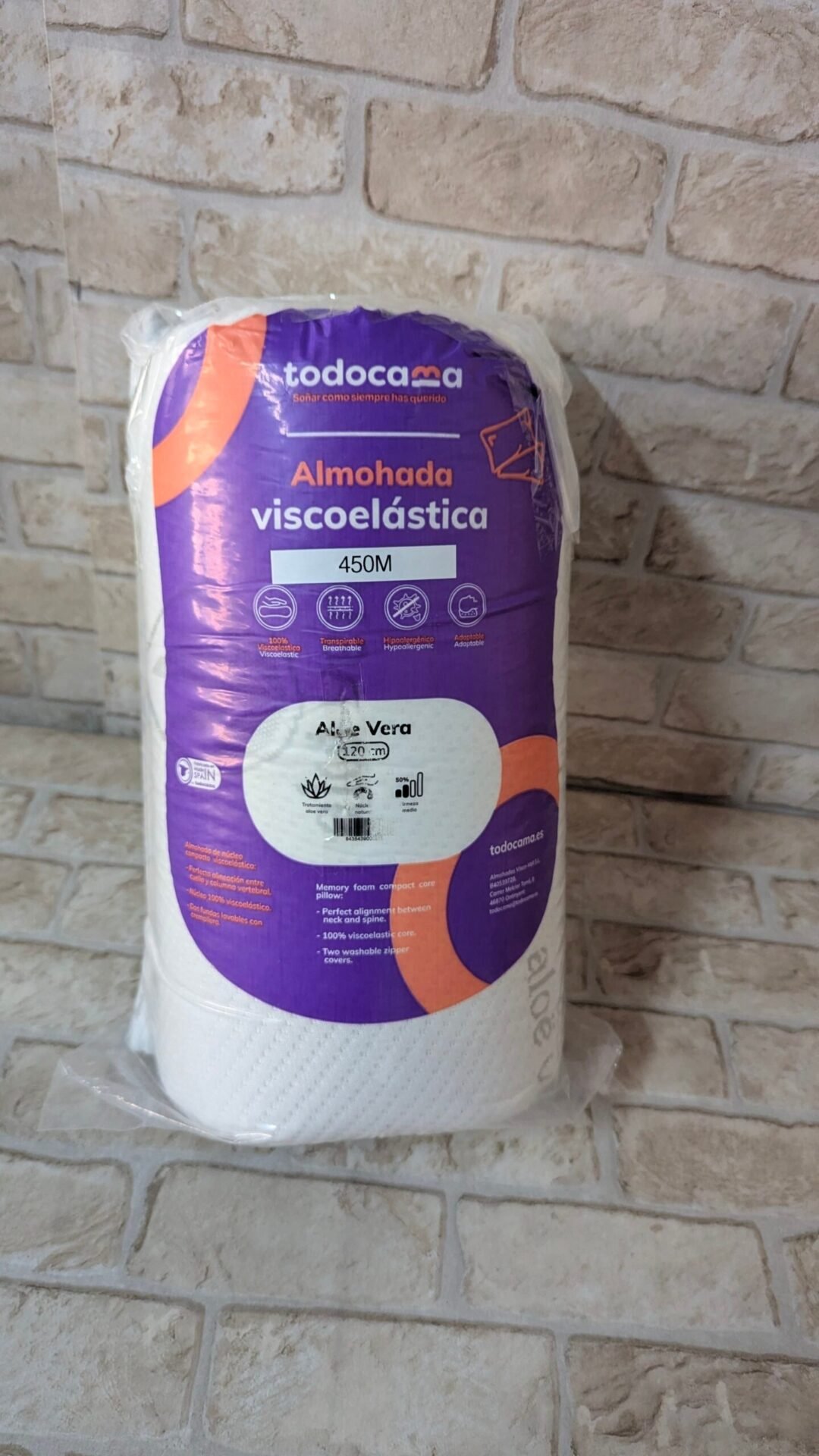 Foto 2 de Todocama – Almohada viscoelástica, 120 cm núcleo Compacto