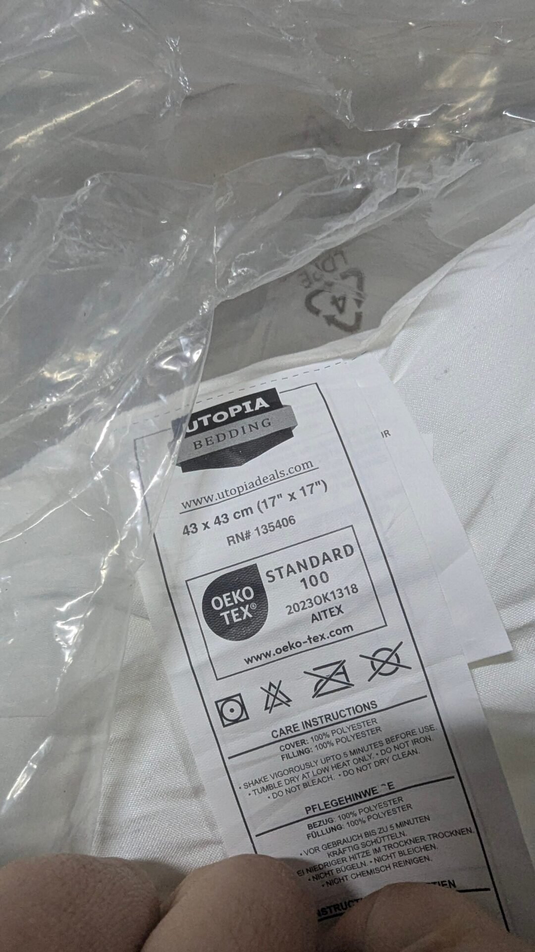 Foto 4 de Utopia Bedding Relleno de Cojín 43 x 43 cm (2 Unidades)